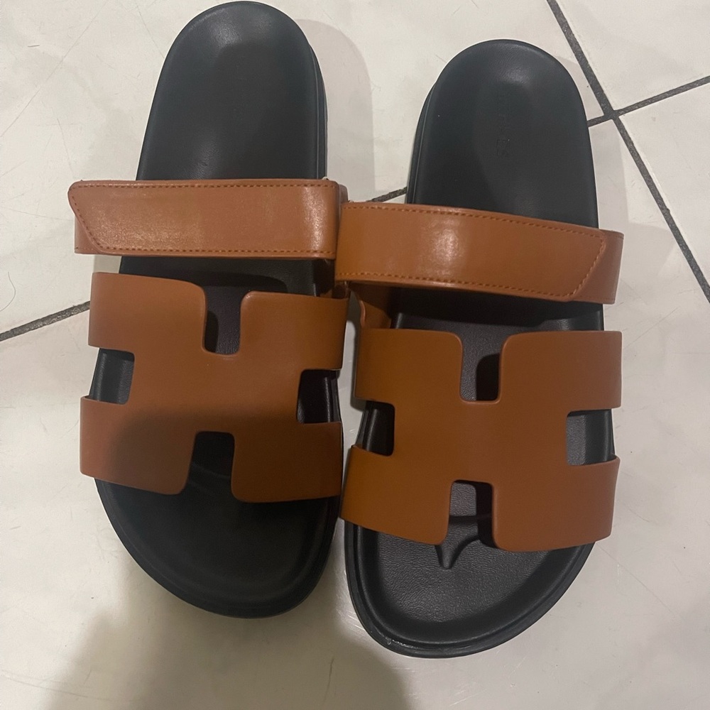 Hermes Sandals for Women Leather Brown & Black